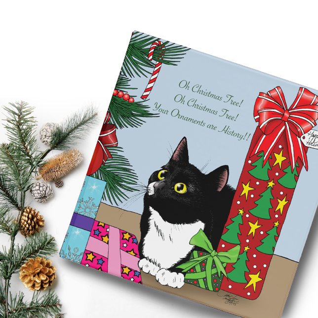 Christmas Tree Tuxedo Cat Binder (Creator Uploaded)
