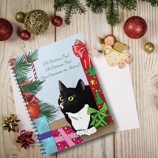 Christmas Tree Tuxedo Cat Notebook (Creator Uploaded)