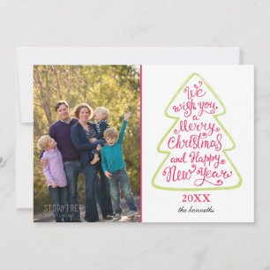 Christmas Tree Typography Christmas Photocard Holiday Card