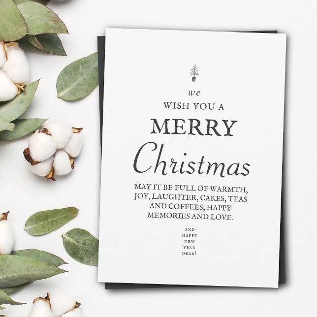 Christmas Tree Typography Merry Christmas Holiday Card (Rustic Christmas Tree Typography Merry Christmas Christmas Card)