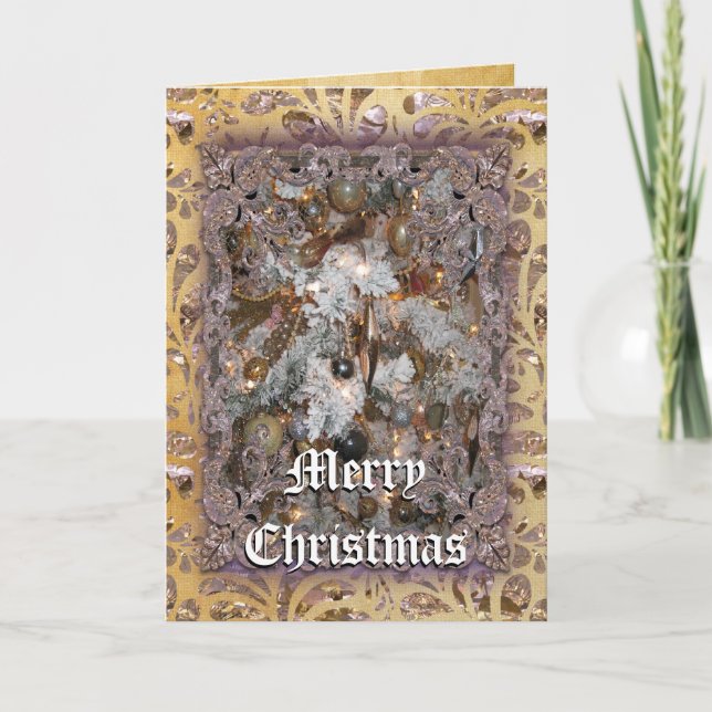Christmas Tree Victorian Holiday Card (Front)
