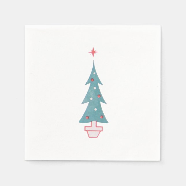Christmas Tree Vintage 1950s Art Napkin (Front)