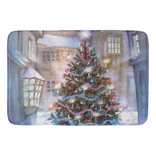 Christmas Tree Vintage Bath Mat