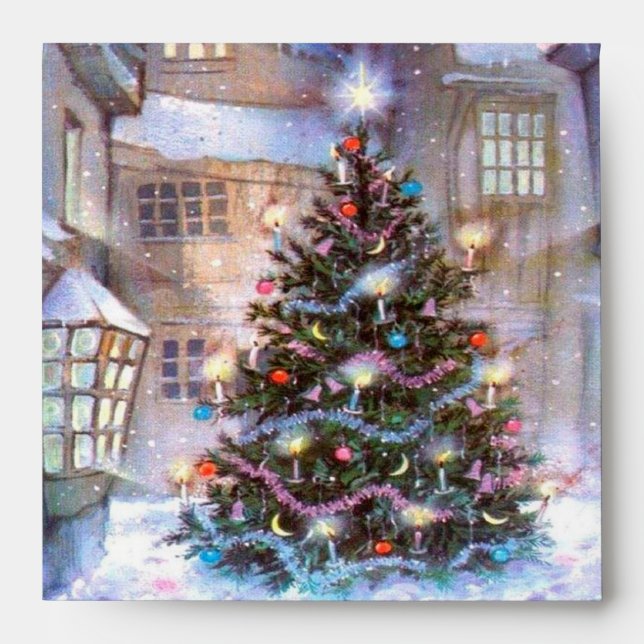 Christmas Tree Vintage Envelopes (Front)