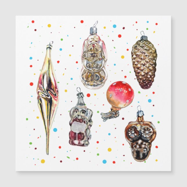 Christmas tree vintage glass decorations (Front)