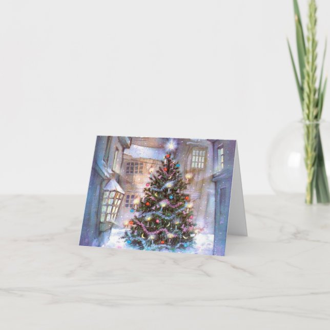 Christmas Tree Vintage Holiday Card (Front)