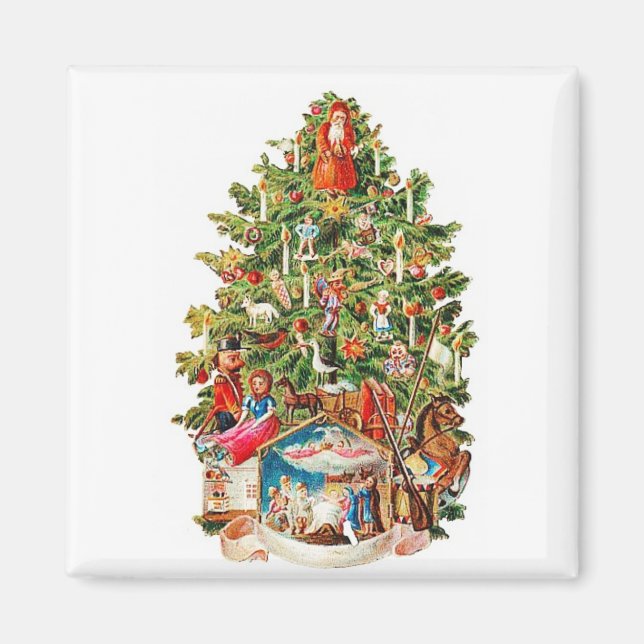 Christmas Tree Vintage Magnet (Front)