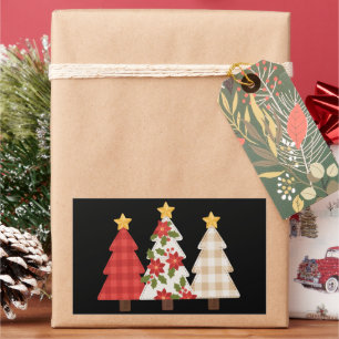 Christmas Tree Vintage Patchwork Cute Holiday  Sticker
