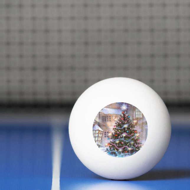 Christmas Tree Vintage Ping Pong Ball (Net)