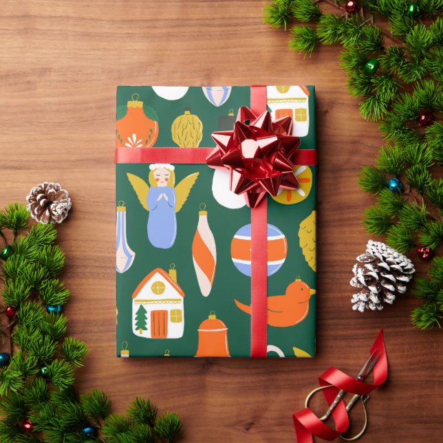 Christmas Tree Vintage Toys Wrapping Paper (Holiday Gift)
