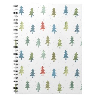 Christmas Tree Watercolor Pattern Notebook
