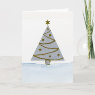 Christmas Tree watercolour Card