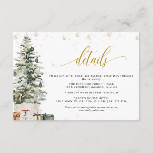 Christmas Tree Wedding Details Enclosure Card