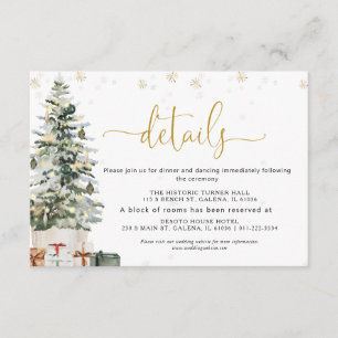 Christmas Tree Wedding Details Enclosure Card