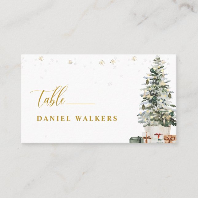 Christmas Tree Wedding Flat Place Card (Front)