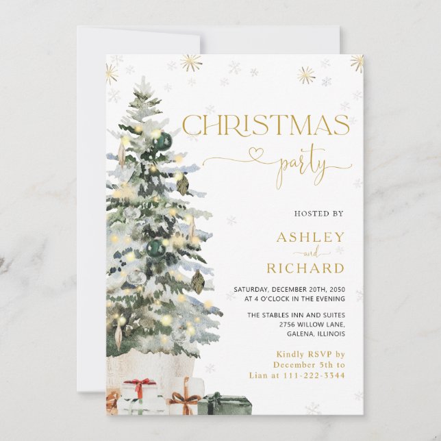 Christmas Tree Wedding Invitation (Front)