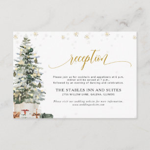 Christmas Tree Wedding Reception Enclosure Card
