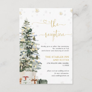 Christmas Tree Wedding Reception Enclosure Card