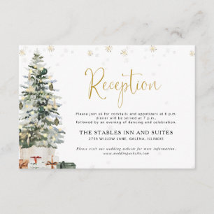 Christmas Tree Wedding Reception Enclosure Card