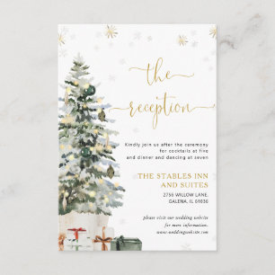 Christmas Tree Wedding Reception Enclosure Card