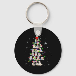 Christmas Tree Westie Dog Xmas Tree Light Snow Chr Keychain