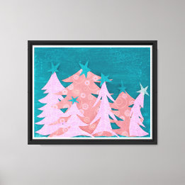 Christmas Tree Whimsy Stretched Canvas Print