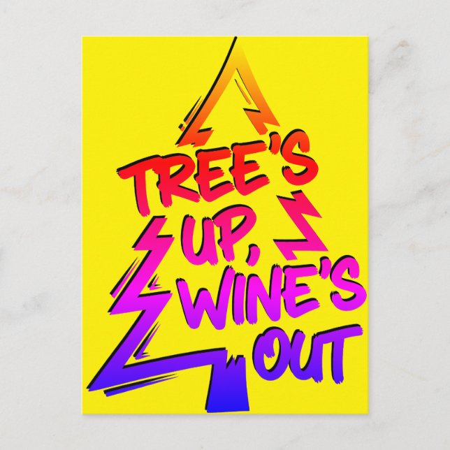 Christmas Tree Wine Lover Postcard (Front)