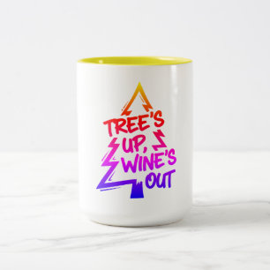Christmas Tree Wine Lover Two-Tone Coffee Mug