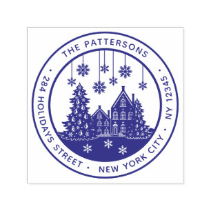 Christmas Tree Winter Home Personal Return Address Self-inking Stamp