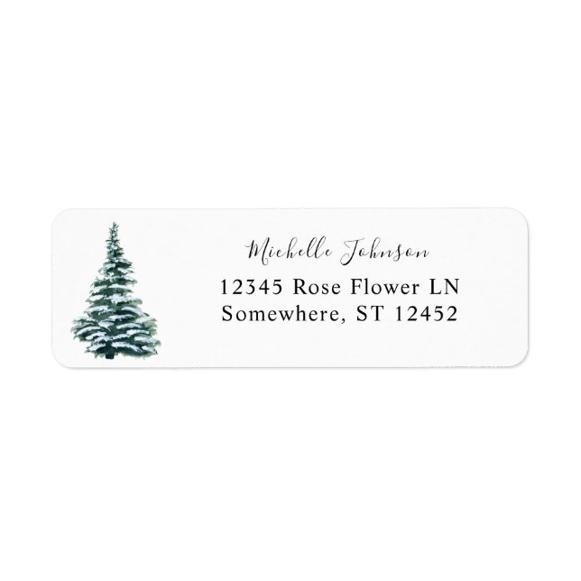 Christmas Tree Winter Return Address Label (Front)