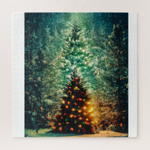 Christmas Tree winter snow fantasy Jigsaw Puzzle