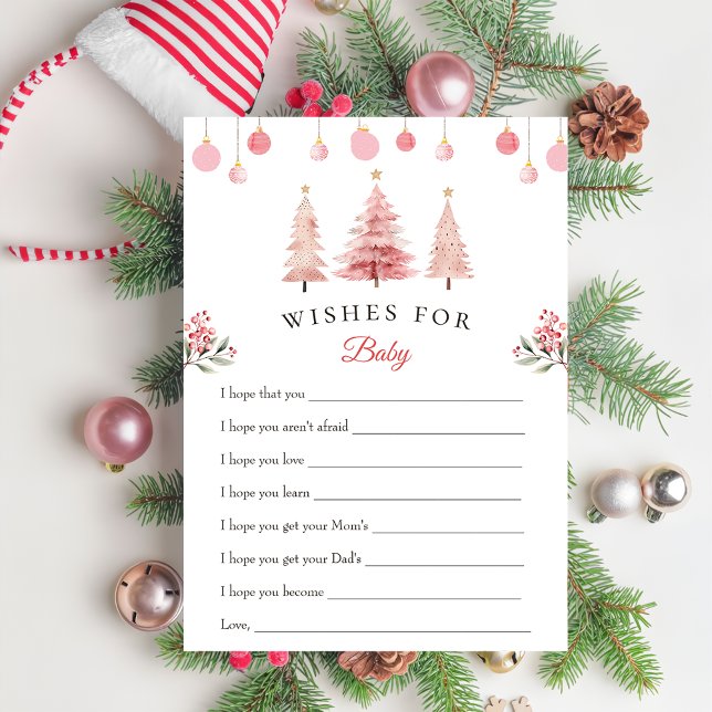 Christmas Tree Wishes for Baby Baby Shower Card (Creator Uploaded)