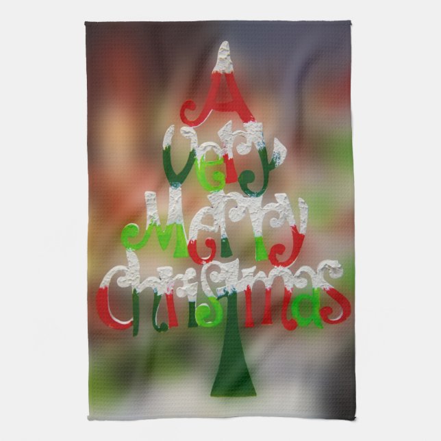 Christmas Tree Wishes Kitchen Towel (Vertical)