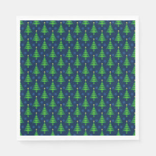 Christmas Tree with Blue Snowflake and Background Napkin