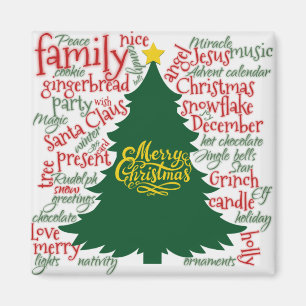 Christmas tree with Christmas words Magnet