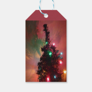 Christmas Tree with Colourful Lights Gift Tag