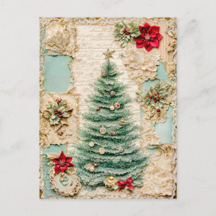 Christmas Tree with Decorations Holiday Postcard