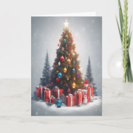 Christmas Tree with Gifts Festive Card