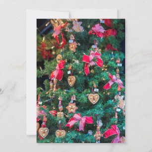 Christmas Tree with Gingerbread Ornaments Holiday Card
