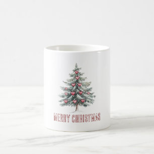Christmas Tree with Hearts Coffee Mug