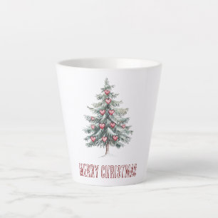 Christmas Tree with Hearts Latte Mug