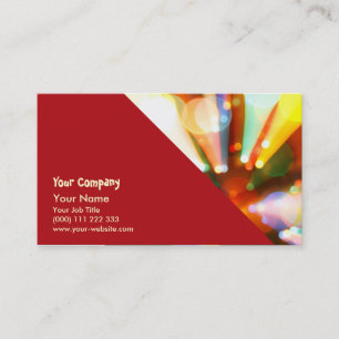 Christmas tree with light beams business card
