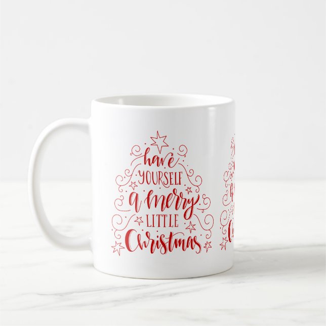 Christmas Tree With Modern Typography Coffee Mug (Left)