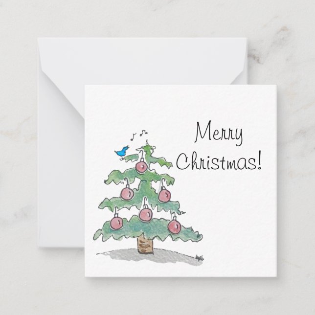 Christmas Tree With Red Balls Card (Front)