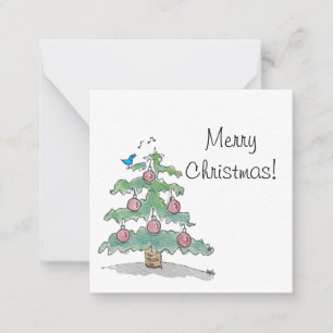 Christmas Tree With Red Balls Card