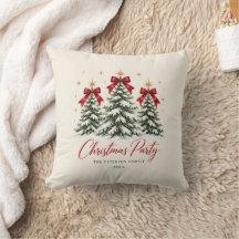 Christmas Tree With Red Bow Holiday Party
