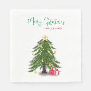 Christmas tree with Red present  Napkin