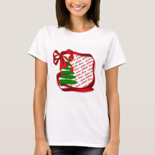 Christmas Tree with Red Ribbon Photo Frame T-Shirt
