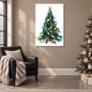Christmas Tree with Ribbons Poster