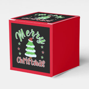 Christmas tree with Santa hat Favor Box